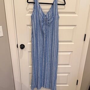 Lou & Grey Blue and White Striped Maxi Dress